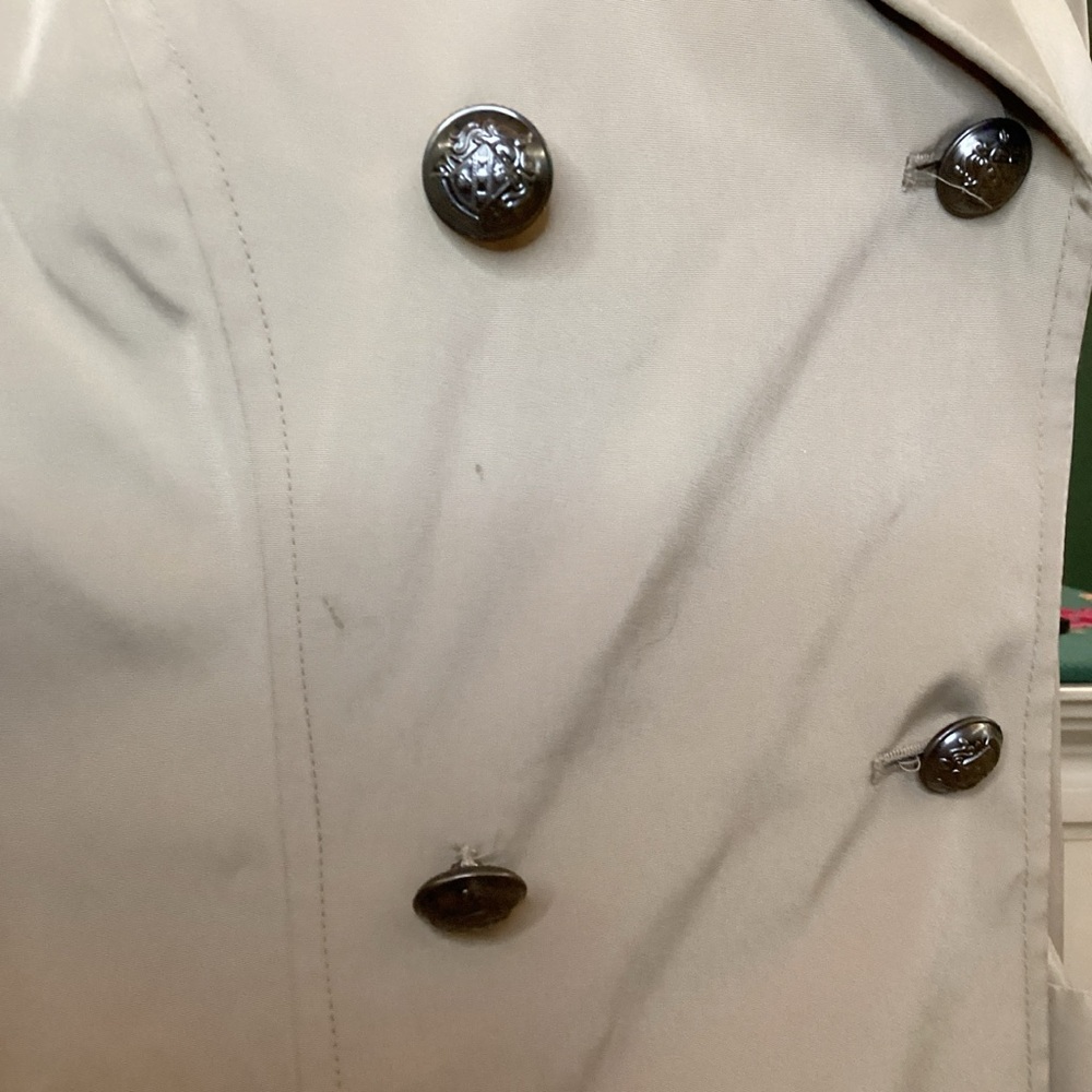 Jennifer Lopez Women Beige Double Breasted‎ Puff Sleeve Trench Coat XS - Picture 4 of 6